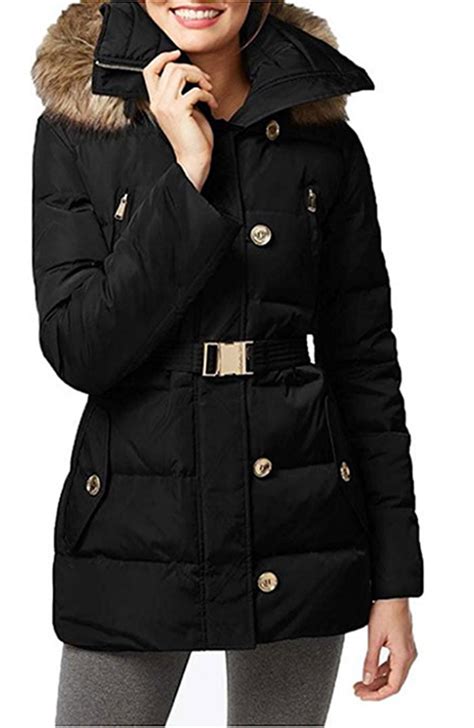 Michael Kors Fur Trim Hooded Down Coat 